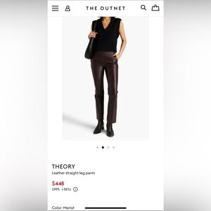 Theory Merlot leather pants